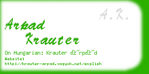 arpad krauter business card